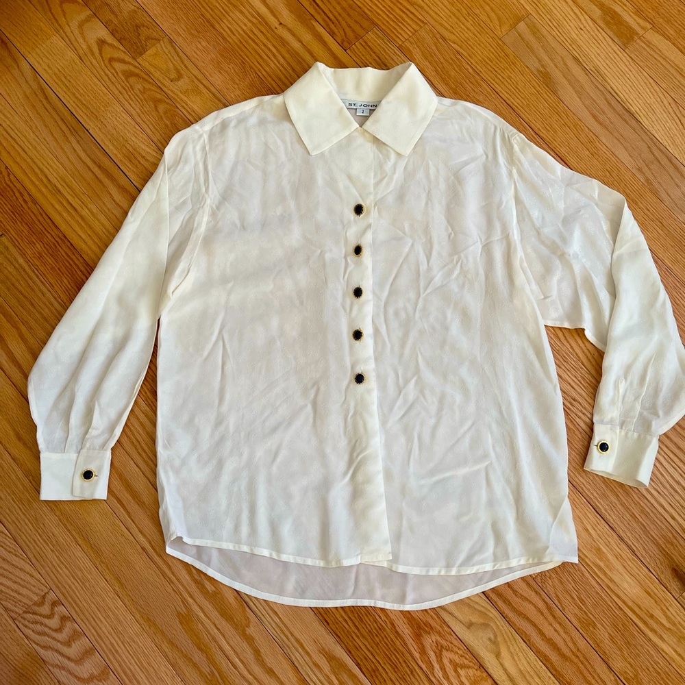 St. John Silk Button Down Blouse - image 1